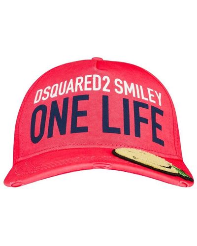 DSquared² Dsqua2 Smiley Logo Cap - Red