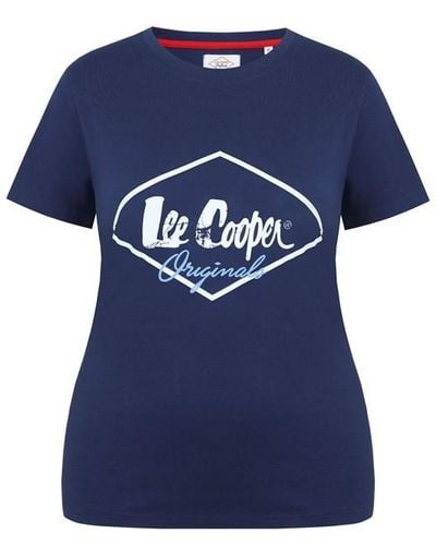 Lee Cooper Diamond T Shirt Ladies - Blue