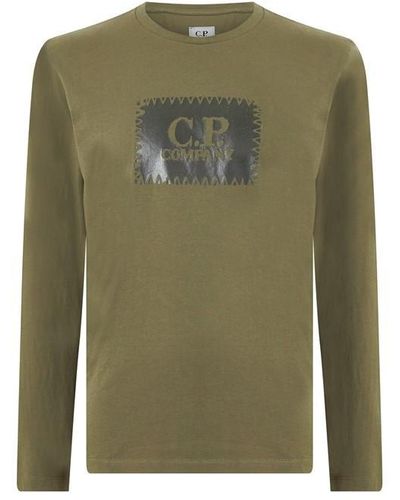 C.P. Company 30/1 Long Sleeve T Shirt - Green