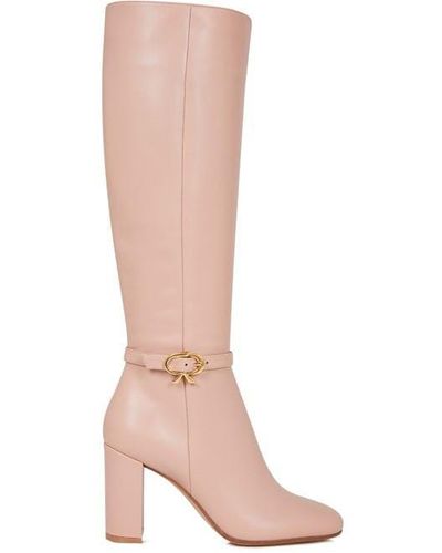Gianvito Rossi Ribbon Knee High Boots - Brown