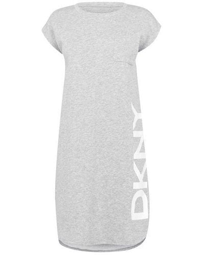 DKNY Logo Mini Dress - White
