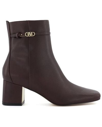 Dune Onsen Heeled Ankle Boots - Brown