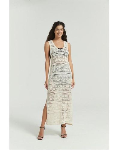 Be You Crochet Midi Beach Dress - White