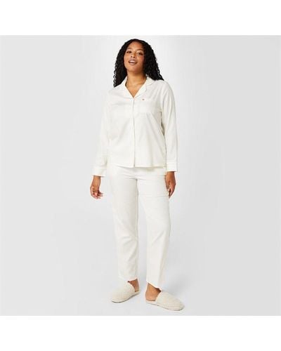 Biba Logo Jacquard Pyjama Set - White