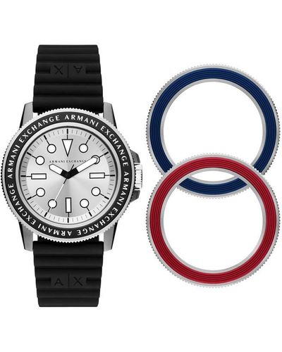 Armani Exchange Stainless Steel Fashion Analogue Quartz Watch - Red