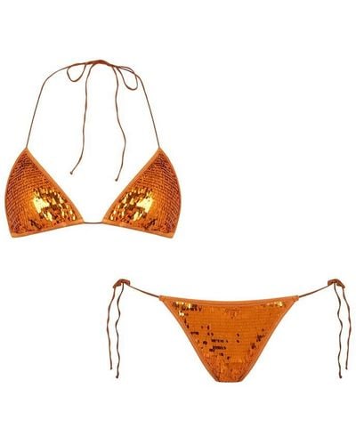 Oséree Sequin Micro Bikini - Orange
