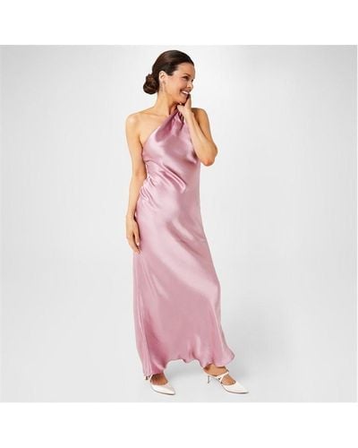 Biba Satin One Shoulder Dress - Pink