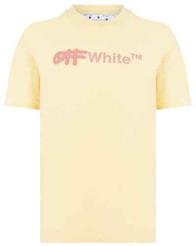 Off-White c/o Virgil Abloh Spray Helvetica T Shirt - Yellow