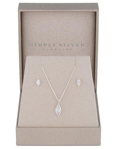 Simply Silver Simply Sterling 925 Marquisse Set - Grey