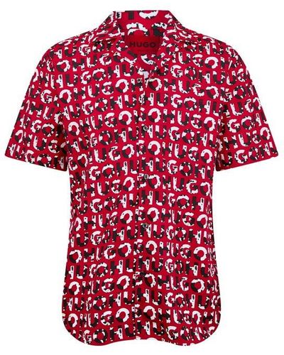 HUGO Ellino Ss Shirt Sn42 - Red