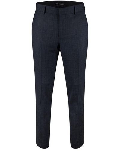 Without Prejudice Perrin Slim Fit Check Suit Trouser - Blue