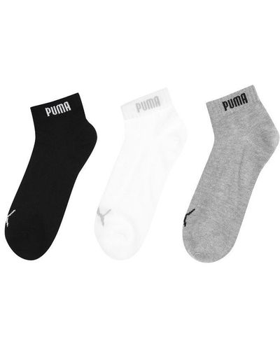 PUMA 3 Pack Quarter Socks - White