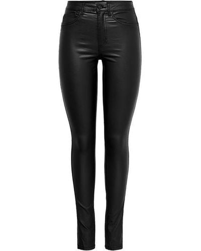ONLY Pu Coated Trousers Ladies - Black