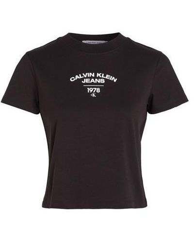 Calvin Klein Baby Tee in Black | Lyst UK | T-Shirts