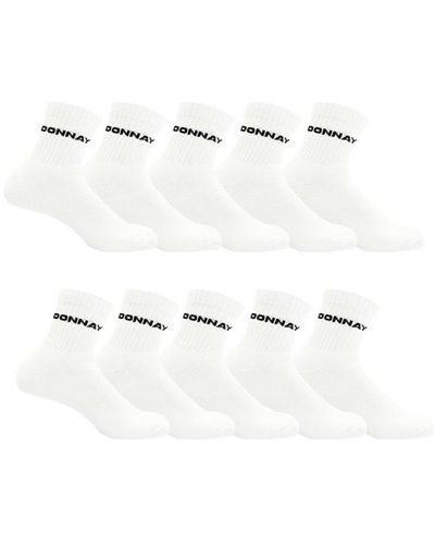 Donnay 10 Pack Quarter Socks Ladies - White