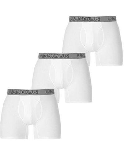 Under Armour 3 Pack Cotton Boxers - White