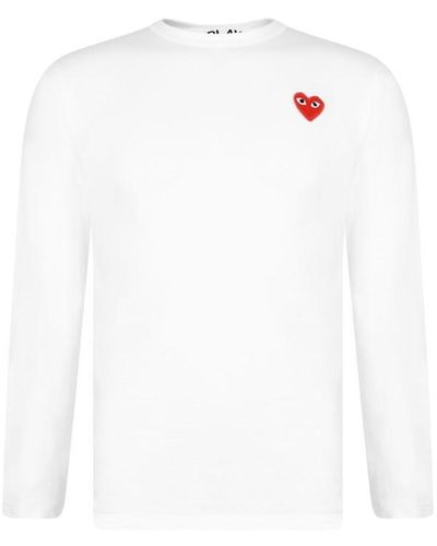 COMME DES GARÇONS PLAY Long Sleeve Basic Logo T-shirt - White
