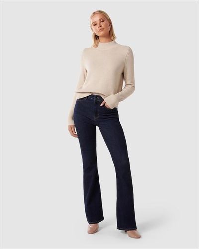 Forever New Poppy Stand Neck Jumper - Blue