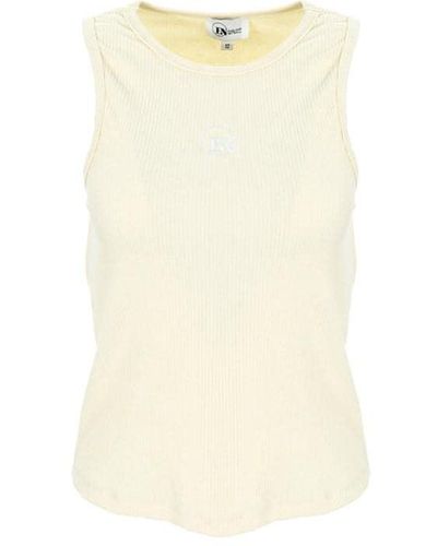 England Netball Ribbed Netball Fitted Vest - Natural