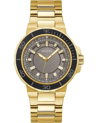Guess Gents Track Gold Black Watch Gw0426g2 - Metallic