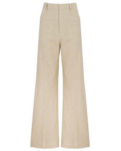 Jacquemus Le Pantalon Sauge High Waisted Trousers - Natural