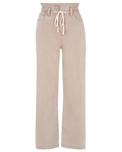 PAIGE Carly Waistband Tie Jeans - Natural