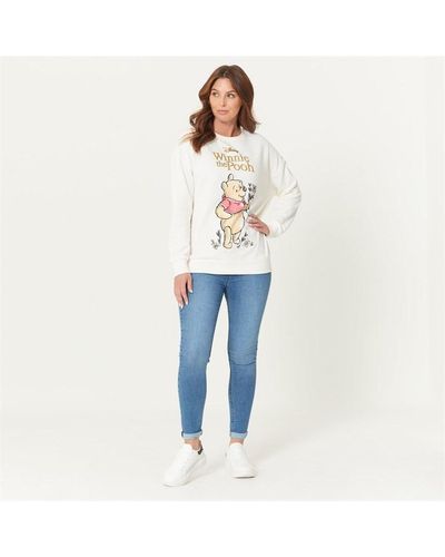 Character Flower Detail Graphic Sweat - Blue