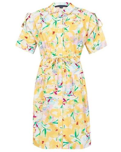 French Connection Isa Tie Dress - Yellow