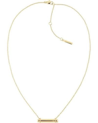 Calvin Klein Ladies Polished Yellow Necklace - White