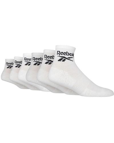 Reebok 6 Pair Sports Ankle Socks - White