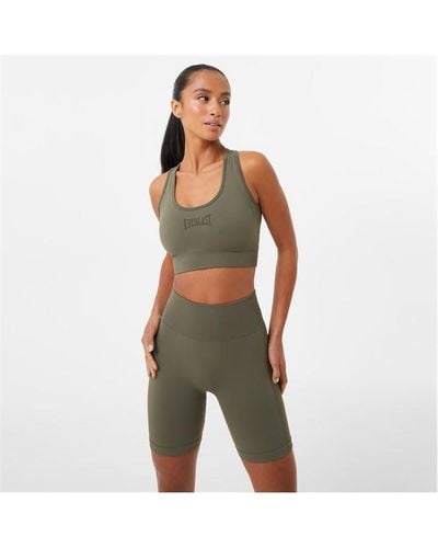 Everlast Seamless Cross Back Sports Bra - Green