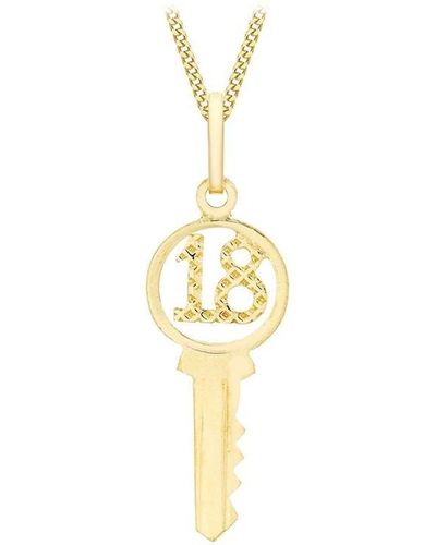 Be You 9ct '18' Key Necklace - Metallic