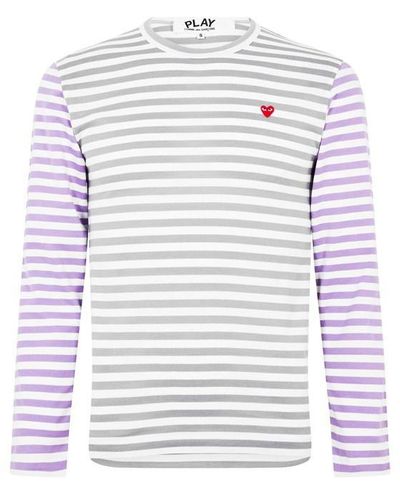 COMME DES GARÇONS PLAY Contrasting Striped Peeping Heart T-shirt - Multicolour