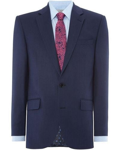 Turner and Sanderson Wilton Textured Pindot Suit Jacket - Blue