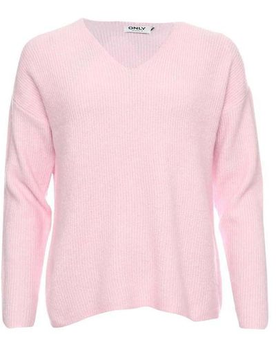 ONLY Camilla V-neck Jumper - Pink