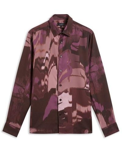 Ted Baker Tb T Waveprintshirt Sn31 - Purple