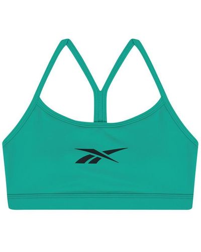 Reebok Lux Skinny Strap Sports Bra Medium Impact - Green