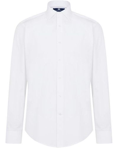 Haines and Bonner Tailored Fit Regular Collar Poplin Shirt - White