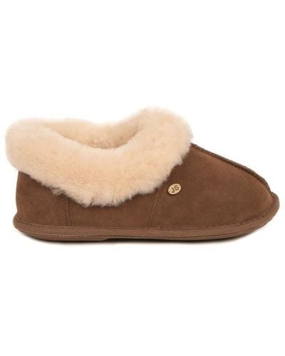 Just Sheepskin Classic Low Boot Slippers - Brown