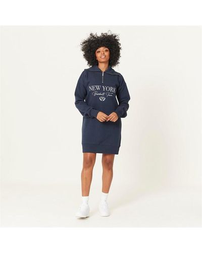 Be You You New Yor Jumper Dress - Blue