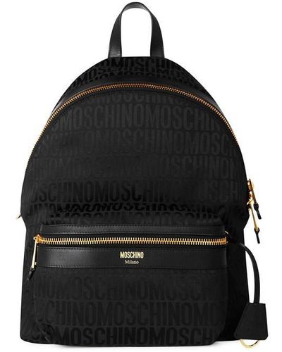 Moschino Logo Print Backpack - Black