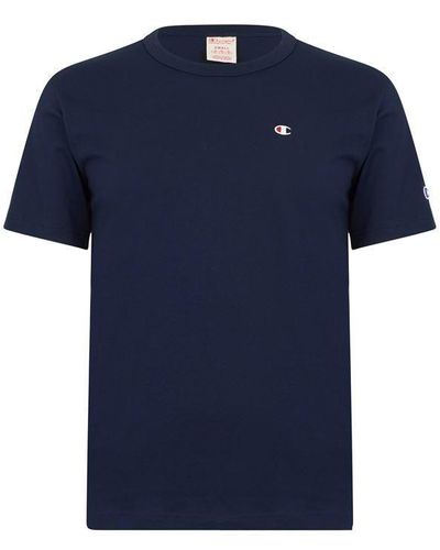 Champion Reverse Weave Small Logo T Shirt - Blue