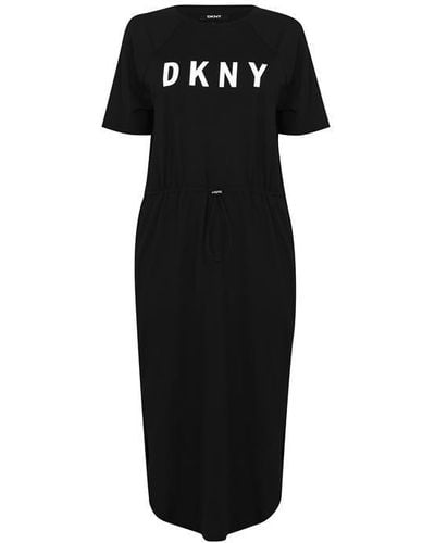 DKNY Logo Midi Dress - Black