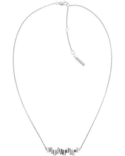 Calvin Klein Stainless Steel Crystal Necklace - White