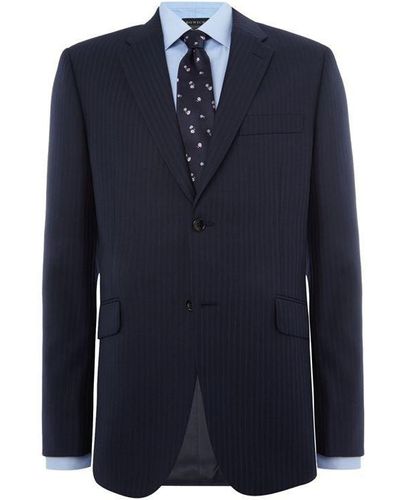 Howick Oakland Textured Stripe Suit Jacket - Blue