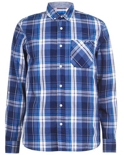 Lee Cooper Long Sleeve Check Shirt - Blue