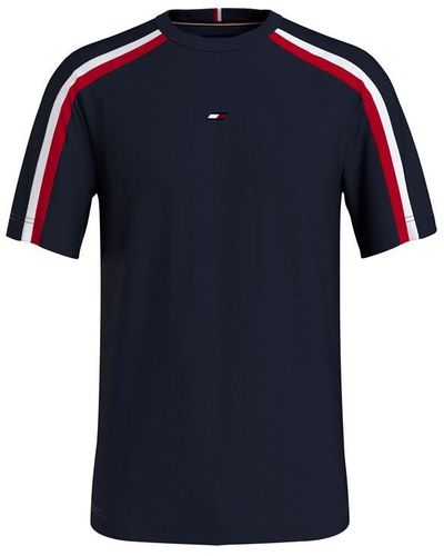 Tommy Sport Global Stripe Short Sleeve T-shirt - Blue