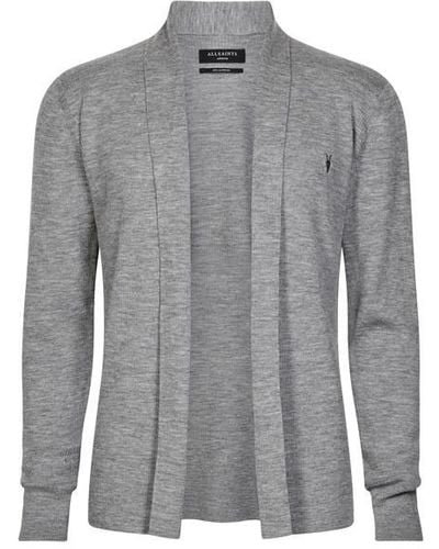 AllSaints Mode Merino Open Cardigan - Grey