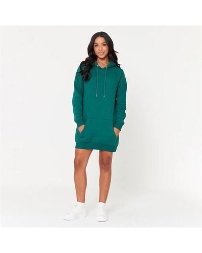 Be You You Hooded Sweat Dress - Green