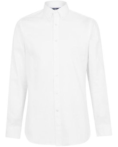 Haines and Bonner Alexander Slim Fit Button Down Oxford Shirt - White